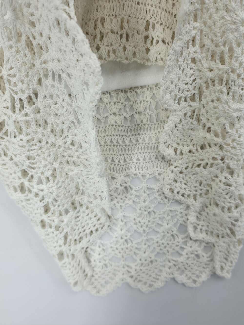 ❌️SOLD❌️M. Nicole Evening White Crochet Strapless Coastal Boho Maxi Dress Large - Picture 7 of 15